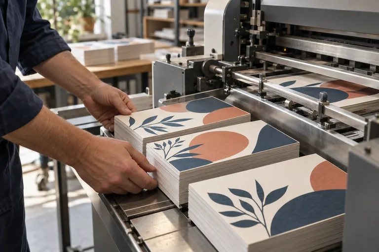 Finition et préparation de flyers dans un atelier d’impression